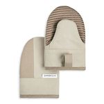 KitchenAid Beacon Two-Tone Mini Oven Mitt 2-Pack Set, Milkshake Tan/Beige, 5.5"x8"