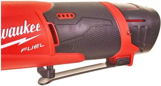 Milwaukee M12 Compact 3/8" Impact Ratchet Kit – 2Ah Battery, Charger, Bag, Red