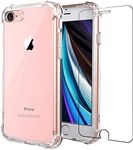 Folmeikat iPhone SE 2020,iPhone 8,iPhone 7/6/6s Phone Case, With Screen Protector Shockproof Crystal Clear Hard Bumper Slim Protective Phone for iPhone SE 3 2022 Case 4.7" Clear