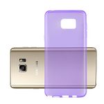 cadorabo Case works with Samsung Galaxy NOTE 5 in TRANSPARENT PURPLE - Shockproof and Scratch Resistant TPU Silicone Cover - Ultra Slim Protective Gel Shell Bumper Back Skin