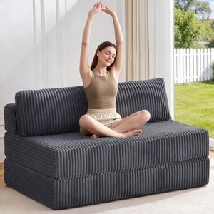 MEGAYES Folding Sofa Bed Convertible 4 in 1 Sleeper Chair Gray Queen