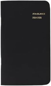 AT-A-GLANCE 2024-2025 Two Year Monthly Planner, 3-1/2" x 6", Pocket Size, Black (700240524)
