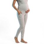 The Mom Store Comfy Maternity Leggings | Comfortable | Soft | Pre and Post Pregnancy | Color - Grey | Size - S