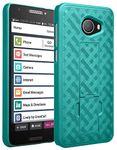 Jitterbug Smart2 Case, Nakedcellphone [Teal Mint Cyan] Slim Ribbed Rubberized Hard Shell Cover [with Kickstand] for GreatCall Jitterbug Smart2 Phone (5049SJBS2, Smart-2)