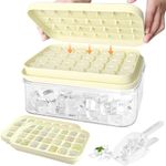 Ice Cube Tray with Lid and Bin, 2 Packs Food-grade and Easy Release Ice Trays for Freezer with Lid and Bin, 56 Pcs Ice Trays for Freezer Ice Cube Mold for Freezer Chilling Drinks Coffee Juice