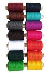 Homeistic Applience 800 Meter Sewing Threads Basic Color Strong Cotton Polyester Threads For Sewing Dhaga Fast Premium Shade Spools for Machine Tailoring and Hand Stitching (14 Pcs, Regular Dark Color)