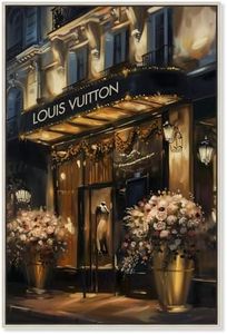 Elegant Night Storefront Canvas Fashion and Glam by Art Remedy, Silver Frame, 36" x 54"