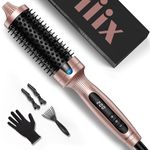 Terviiix Thermal Brush Ceramic Tourmaline Ionic Curling Iron, 38MM Volumizing Hot Brush Create Root Volume & Loose Curls, Digital Display 5 Temperatures Heated Volumizer, Dual Voltage