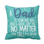 TheYaYaCafe Birthday Gifts for Father 12 x 12 inches Dad is Someone You Look up Printed Velvet Cushion (with Filler) Throw Pillow