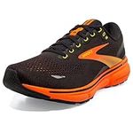 Brooks Men's Ghost 15 Sneaker, Black Yellow RED, 7 UK