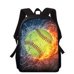 Showudesigns Baseball Rucksack School Bag for Boys Girls Preschool Backpack 15 inch Kindergarten Kids Bookbag Travel Outdoor Back Bag Children