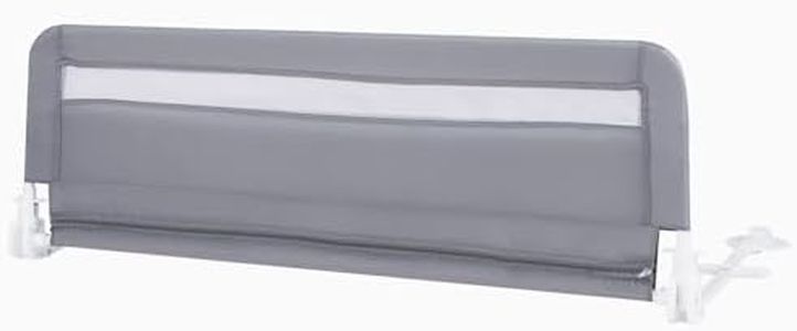 BABY JOY Bed Rail Guard for Toddlers, 120 CM Foldable Baby Bed Rail w/Removable & Washable Cover & Safety Strap for Crib, Twin, Double, Queen & King Size Bed, Swing Down Safety Bedrail