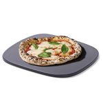 ROCKSHEAT Pizza Stone, 12" x 11" x 0.47" Ceramic Coating & Cordierite Pizza Stones for Oven Grill BBQ, Heavy Duty Non Stick Baking Stone for Pizza & Bread, Unique Shape Design Grilling Stone (Black)