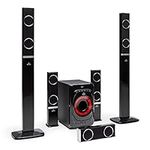 auna Areal 825 5.1 sound system - 5.1 home cinema system with 200 watts RMS power, 8" home cinema subwoofer + 5 speakers, Bluetooth, USB, SD, AUX, incl. remote control, Black