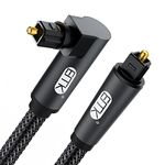 EMK 90 Degree Optical Cable, 360 Degree Swivel Adjustable Right Angled Optical Audio Cable, Rotatable Toslink Pulg Fiber Optic Cord for Soundbar(1M, 90° Optical, 90° Optical Black)