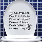 3 sets of Toilet Rules Wall Quotes Stickers, Bathroom Washroom Decals WC Sign Vinyl Art Decor for Kids Bedroom Home Decorations