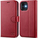 OCASE iPhone 12 Case, iPhone 12 Pro Case PU Leather iPhone 12/12 Pro 5G Wallet Flip Phone Cover with[TPU Inner Shell][RFID Blocking][Card Holder] Compatible For the 6.1 Inch iPhone 12/12 Pro-Red