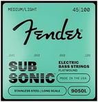 Fender 9050 Bass Strings, Stainless Steel Flatwound, 9050L .045-.100