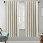 H.VERSAILTEX Light Reducing Curtains Thermal Insulated Window Treatment Panels Room Darkening Privacy Assured Drapes for Living Room Back Tab/Rod Pocket Bedroom Drapes 2 Panels, Ivory - 52 x 72 Inch