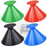 Vegepeel Round Magical Ice Scrapers for Car Windshield,4 Pcs Colorful Ice Scraper Windshield Magic Snow Scraper Funnel Scrape Snow Removal