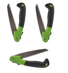 Birud Folding Pruning Saw, Premium Folding Hand Saw with Secure Lock Comfort Soft Grip for Garden or Tree Pruning, Camping, Wood Working Set of 3