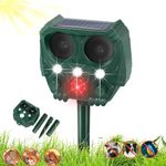 Cat Repellent, Cat Scarers for Gardens, Fox Repellent Ultrasonic, Waterproof Cat Deterrents with 5 Modes & PIR Motion Sensor & LED Flash, USB Charging, Animal Repellent for Gardens Farm Field Yard