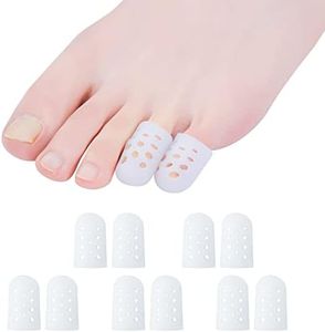 Pinky Toe Caps, Breathable Toe Protector Cover Sleeves 10 Pcs with Holes for Small toes, Provides Relief from Corns, Blisters, Sores, Reduce Friction and Rubbing