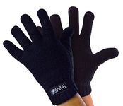 THMO Childrens Thinsulate Gloves for Winter Boys & Girls Knitted Thermal Full Finger Gloves for Kids (10-11 Years, Black)