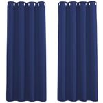 PONY DANCE Blackout Curtain Panels 45" Drop Eyelet Top Thermal Room Darkening Window Treatment Blackout Curtain Drapery For Bedroom/Nursery Décor, 2 Pieces, 52" Width by 45" Depth, Blue