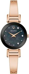 Bulova Marc Anthony - Reloj de pulsera moderno de acero inoxidable con diamantes para mujer, Esfera de oro rosa/nácar