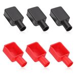 6pcs Battery Terminal Covers, Red & Black Battery Terminal Caps Soft Rubber Positive Negative Insulating Stud Covers Battery Terminal Protector for Cars Electric Bikes Trucks