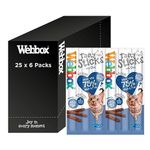 Webbox Tasty Sticks Cat Treats, Cod - Kitten Friendly, Wheat and Grain Free, No Artificial Colours (25 x 6 Packs)