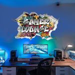 TOARTI 3D Game Wall Decals,Gaming Wall Stickers for Boys Room Gamer Zone Sticker Video Gaming Wallpaper for Kids Playroom Decor