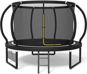 Devoko Outdoor Trampoline 7.5ft/10ft/12ft/14ft GS Certified Garden Trampoline With Safety Net,Non-Slip Ladder& Shoe Organiser,Available For Toddlers And Adults,Up to 150kg