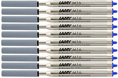 Lamy M16 Recambio de alta capacidad para bolígrafo, metal, tinta indeleble, punta M, azul, 10er Spar-Pack