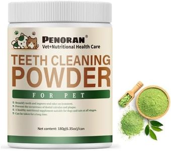 Éliminateur de Tartre et Mauvais Souffle, Nettoyant Dentaire 100% Naturel et Éliminateur de Plaque - Poudre pour Chiens et Chats 180g - Recommandé Vétérinaire