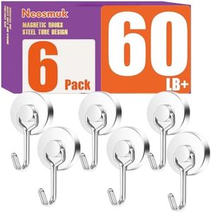 Neosmuk Magnetic Hooks for Cruise Cabins, Pack of 6, Silver, 2.6#