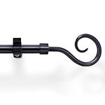 gb Home Collection Exquisite Allure Curtain Rod, 28-48 In, Black, Metal Cafe Rod Window Treatment Rod Drapery Rod