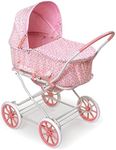 Badger Basket Pink Rosebud 3-in-1 Doll Pram, Carrier, and Stroller (fits American Girl Dolls)