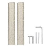 2pcs Cat Scratching Post Replacement, 15.7 inch Cat Tree Scratch Post with 4 M8 Screws Natural Sisal Replacement Poles for Kittens Cat Tree Tower