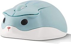 elec Space Wireless Mouse 2.4Ghz Hamster Shape Cute Animal Design Silent Click USB Optical Mouse Cordless Mice Lightweight for Kids Girl Gift for PC/Laptop/Computer/MacBook(Blue)