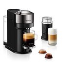 Nespresso Vertuo Next Deluxe Coffee and Espresso Maker by De’Longhi, Pure Chrome with Aeroccino Milk Frother