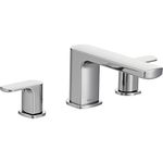 Moen T935 Rizon Two-Handle Deck Mount Modern Roman Tub Faucet Trim, Valve Required, Chrome