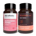 HealthKart hk vitals Biotin 10000 mcg (90 Biotin Tablets) & Multivitamin for Women (60 Tablets) | Combo Pack