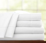 100% EGYPTIAN COTTON 300 THREAD COUNT HOTEL QUALITY EXTRA DEEP 10" FITTED SHEET (Single, White)