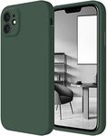 FireNova Designed for iPhone 11 Case, [Straight Edge] Upgraded [Camera Protecion] Silicone Phone Case with Soft Anti-Scratch Microfiber Lining, 6.1 inch, Alpine Green