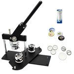 ChiButtons Button Maker Kit 32mm (1 1/4") Badge Press Machine-B400 + 32mm Round Die Moulds + 200 Set Button Components + Adjustable Circle Cutter (Black-New)