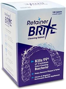 Retainer Brite - Retainer Cleaner Tablets for Invisalign, Mouth Guard Cleaner, Night Guard Cleaner and More. Cleaning Tablets for Ultrasonic Cleaners. 120 Tablets - 4 Month Supply. Made in USA