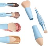 Alleyoop Multi-Tasker 4-in-1 Makeup Brush - All-in-One Multi-Tasking Blending Sponge, Eyeshadow, Eyebrow & Liner, Blush & Bronzer Brush - On-the-Go Makeup Applicator Tool - Vegan & Travel-Friendly