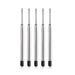 5 x Black Ink Pen Refills for Parker Ballpoint Pens, 9.9cm Long Black Pen Refills Compatible with All Parker Ballpoint Pens, Medium Size 0.7 Nib (5)